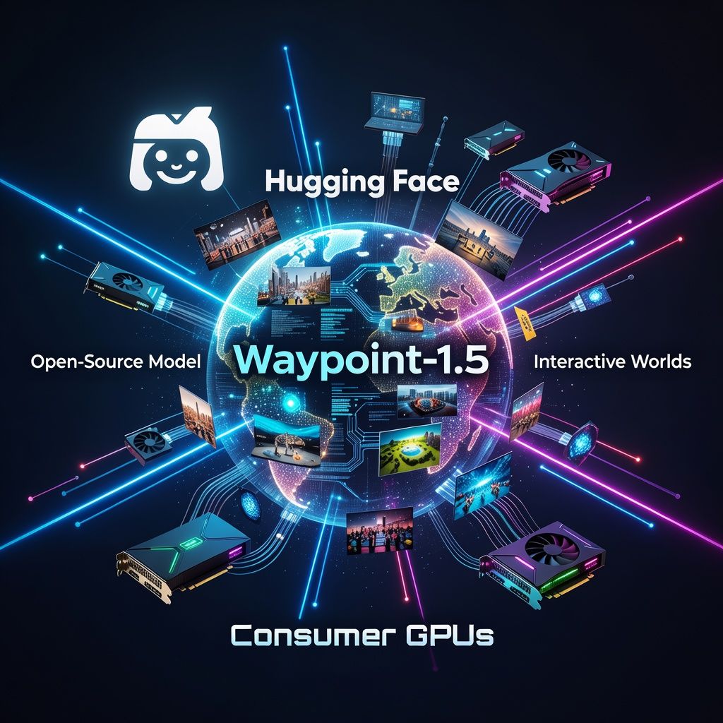 Waypoint-1.5: Hugging Face's New Open-Source Model for Interactive Worlds on Everyday GPUs